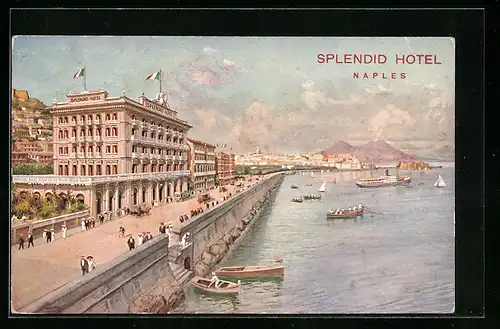 Künstler-AK Napoli, Splendid Hotel
