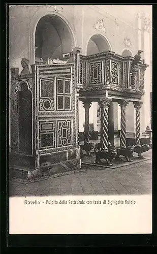 AK Ravello, Pulpito della Cattedrale con testa di Sigiligaita Rufolo