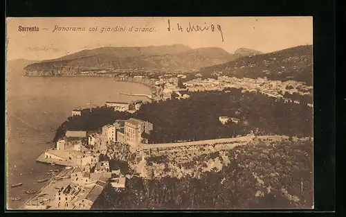 AK Sorrento, Panorama coi giardini d`aranci