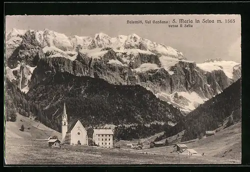 AK S. Maria in Selva /Val Gardena, verso il Sella, Dolomiti