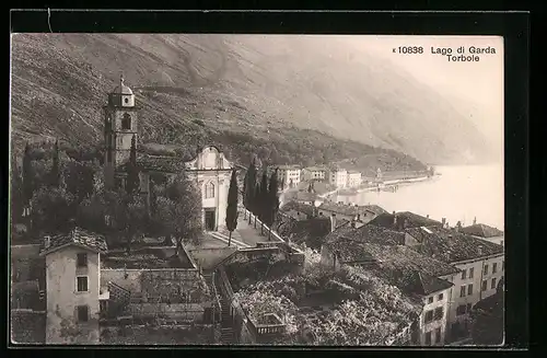 AK Torbole /Lago di Garda, Ortspartie mit Kirche