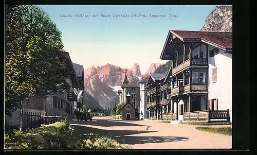 AK Landro, Ortsansicht mit Monte Cristallo