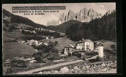 AK Santa Maddalena in Funes, Parte verso la Torre di Fermèdes