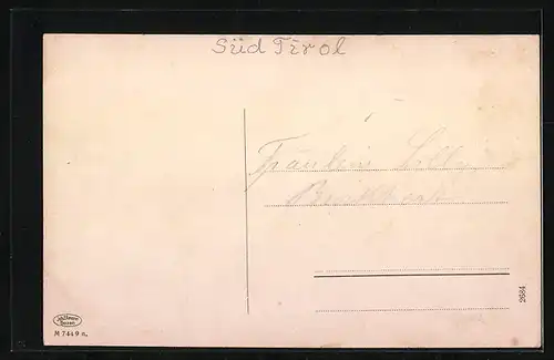 AK Landro im Ampezzotal, Strassenpartie mit Monte Cristallo