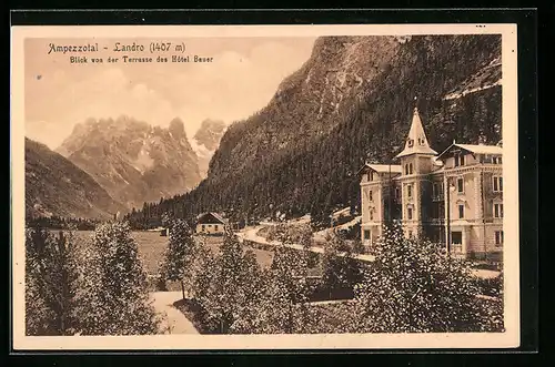 AK Landro, Blick von der Terrasse des Hotel Bauer