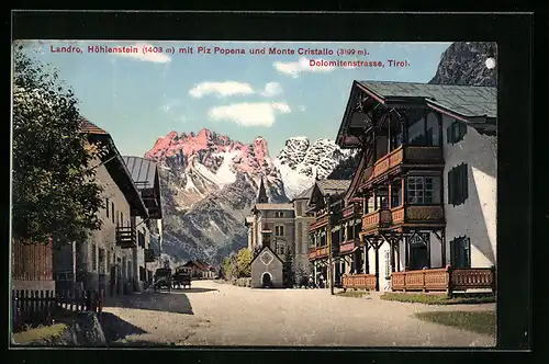 AK Landro, Höhlenstein mit Piz Popena und Monte Cristallo