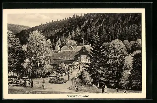 AK Schrödermühle, Ansicht mit Autos