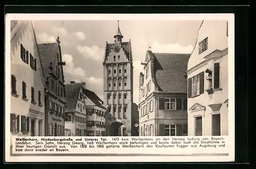 AK Weissenhorn, Hindenburgstrasse und Unteres Tor