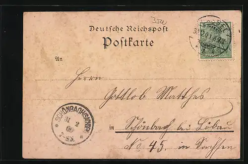 Lithographie Cassel, Partie am Friedrichplatz