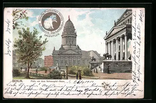 Lithographie Berlin, Gendarmenmarkt, Schauspielhaus