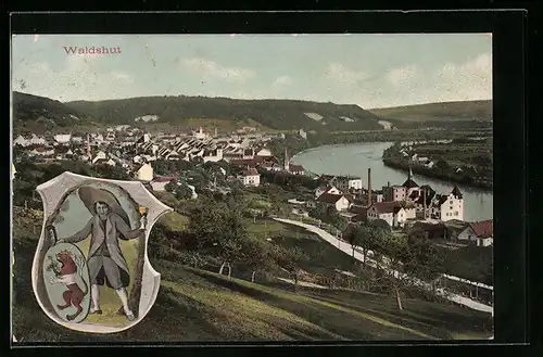 AK Waldshut, Ortsansicht mit Fluss