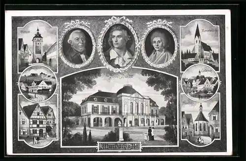 AK Marbach a. N., Schiller Museum, Goetheplatz, Torturm