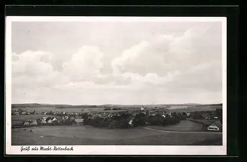 AK Markt-Rettenbach, Ortsansicht aus der Vogelschau