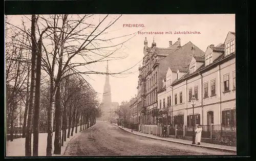 AK Freiberg, Hornstrasse mit Jakobikirche