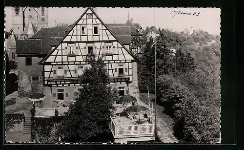 Foto-AK Bad Wimpfen, Blick auf ein Gasthaus, 1933