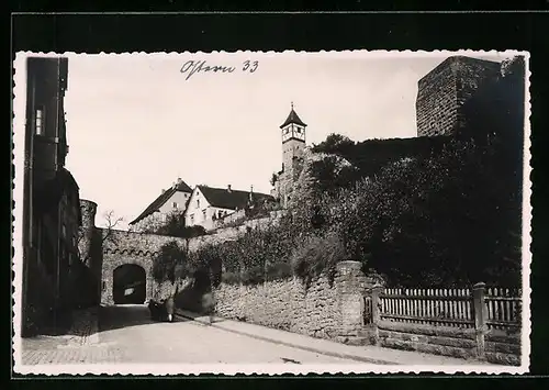 Foto-AK Bad Wimpfen, Ortspartie mit Kirche, 1933