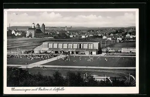 AK Memmingen, Blick auf Stadion u. Festhalle