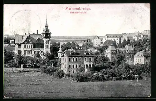 AK Markneukirchen, Partie an der Bahnhofstrasse