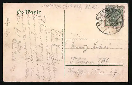 AK Markneukirchen, Partie an der Bahnhofstrasse