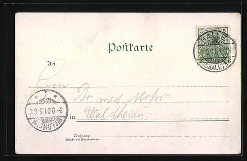 AK Halle a. S., Untere Leipziger- und Poststrasse