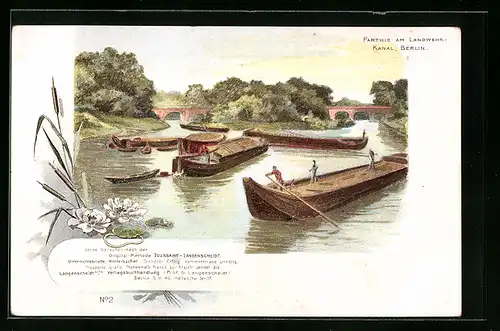 Lithographie Berlin-Kreuzberg, Parthie am Landwehrkanal