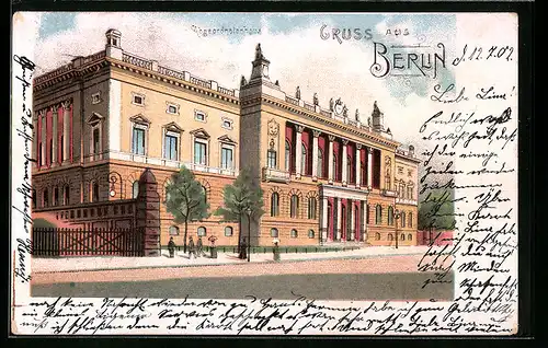 Lithographie Berlin, Blick auf das Abgeordnetenhaus