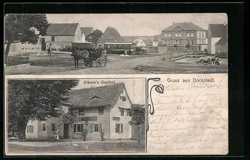 AK Dornstedt, Ortsansicht, Elkners Gasthof