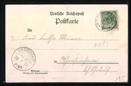 Lithographie Brotterode, Gasthof Schmeling, Totalansicht