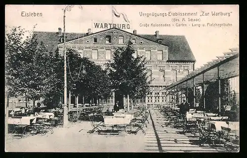 AK Eisleben, Vergnügungs-Etablissement Zur Wartburg, Bes.: A. Schade