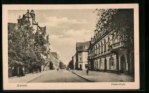 AK Hameln, 14. Niedersächsischer Kaufmannsgehilfentag D. H. V. 1924, Deisterstrasse mit Restaurant Monopol