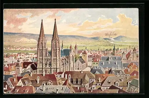 AK Regensburg, Oberpfälzische Kreisausstellung 1910, Ortsansicht aus der Vogelschau