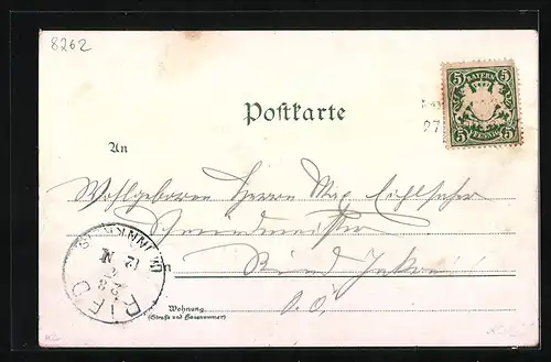 Lithographie Neuötting, Kirche Stadtthor, Stadtplatz