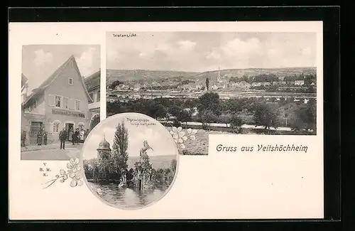 AK Veitshöchheim, Handlung Johann Räth, Pegasusgruppe im kgl. Hofgarten