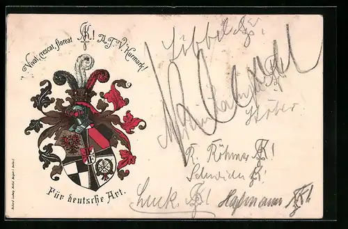 AK Hamburg-Marienthal, A. T. V. Kurmark, Studentenwappen