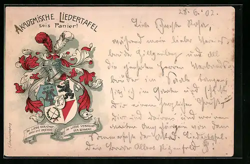 AK Berlin, Akademische Liedertafel, Studentenwappen 1856