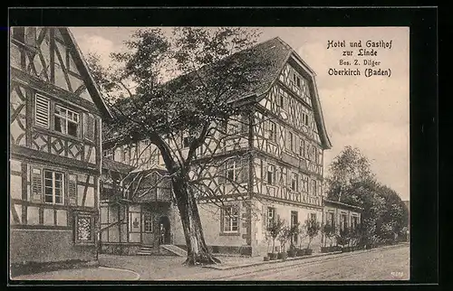 AK Oberkirch /Baden, Hotel und Gasthof zur Linde Z. Dilger mit Strasse