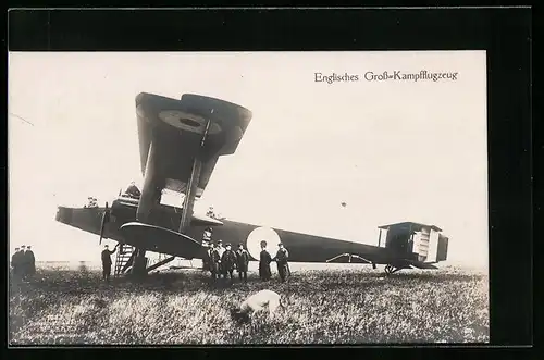 Foto-AK Sanke Nr. 1023: Englisches Gross-Kampfflugzeug