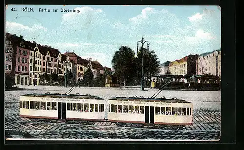 AK Köln, Strasse Ubierring mit Strassenbahn