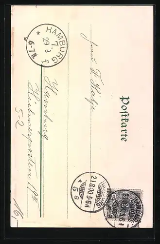 AK Hübsche Dame mit Blumen im Jugendstil