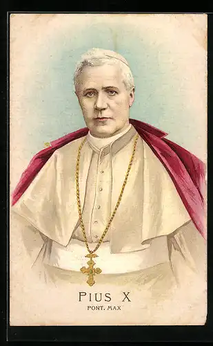 Künstler-AK Portrait Papst Pius X.