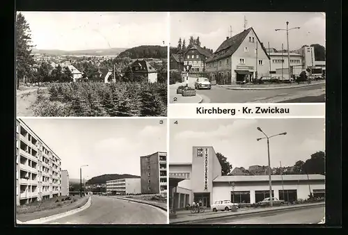 AK Kirchberg /Kr. Zwickau, Einkaufszentrum, Neubaugebiet, Am Brühl