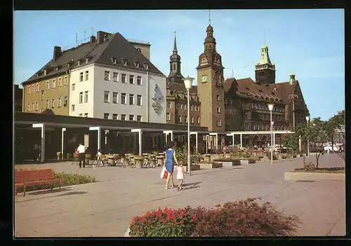 AK Karl-Marx-Stadt, Blick vom Rosenhof zum Rathaus