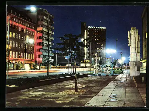 AK Karl-Marx-Stadt, Blick in die Karl-Marx-Allee