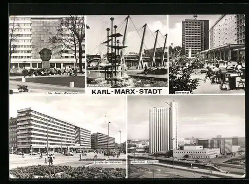 AK Karl-Marx-Stadt, Interhotel Kongress, Karl-Marx-Monument