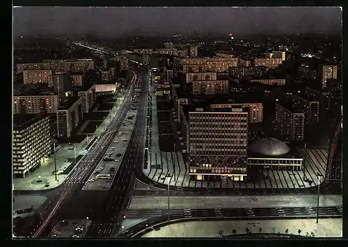 AK Berlin, Blick vom Interhotel Stadt Berlin, Karl-Marx-Allee