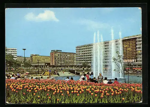 AK Karl-Marx-Stadt, Blick vom Karl-Marx-Platz zur Strasse der Nationen