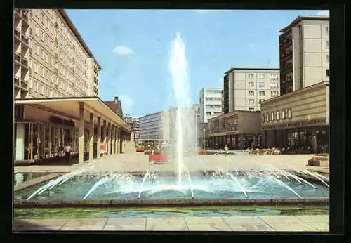AK Karl-Marx-Stadt, Rosenhof mit Springbrunnen