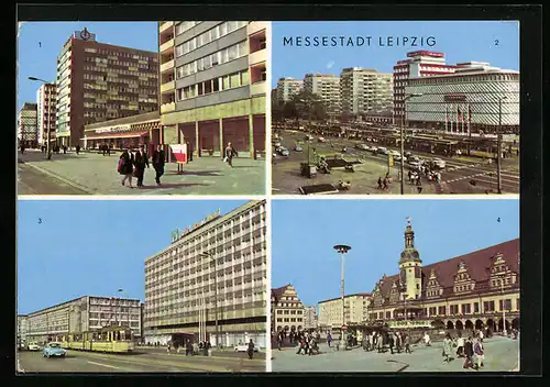 AK Leipzig, Am Brühl, Warenhaus Konsument, Sachsenplatz, Altes Rathaus, Strassenbahn