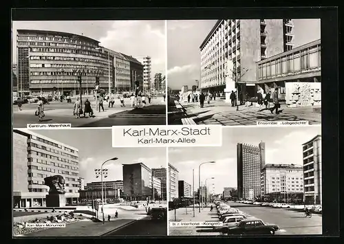 AK Karl-Marx-Stadt, Karl-Marx-Allee, Interhotel Kongress