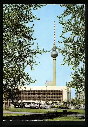 AK Berlin, Palast der Republik mit Fernseh- und UKW-Turm